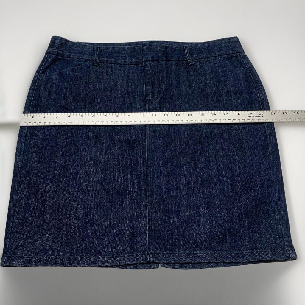 Falda de mezclilla azul oscuro para mujer, talla 12, con bolsillo, corte tubo, elástica y abertura, de Old Navy