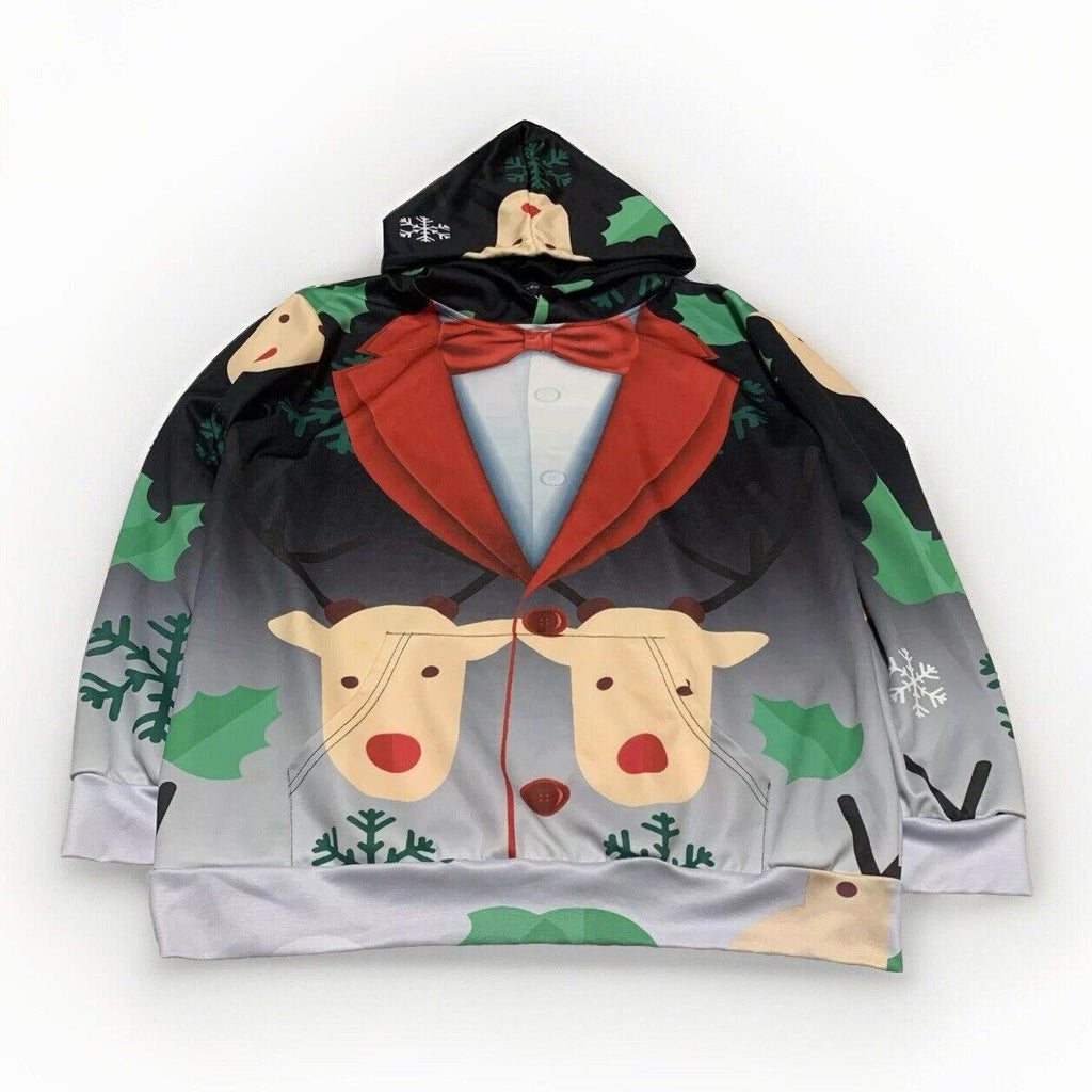 Suéter feo de esmoquin extragrande de John Hancock para hombre, sudadera navideña con capucha