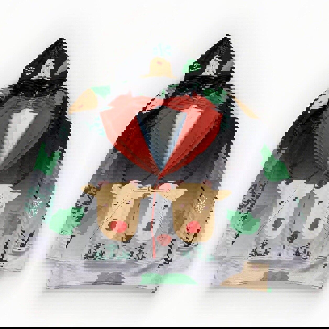 Suéter feo de esmoquin extragrande de John Hancock para hombre, sudadera navideña con capucha