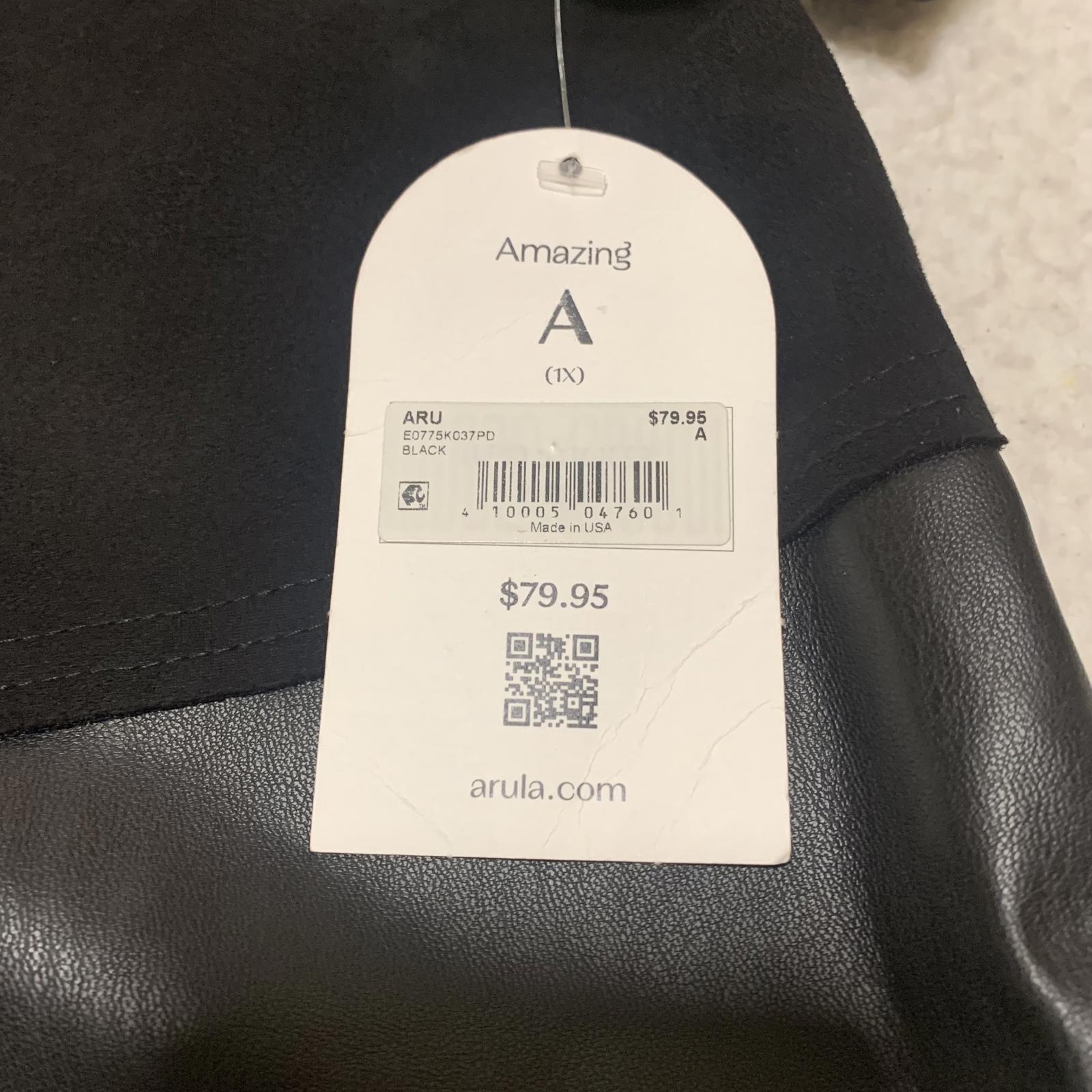 Vestido informal de manga corta con falda de piel sintética Arula para mujer, talla 1X, EE. UU.