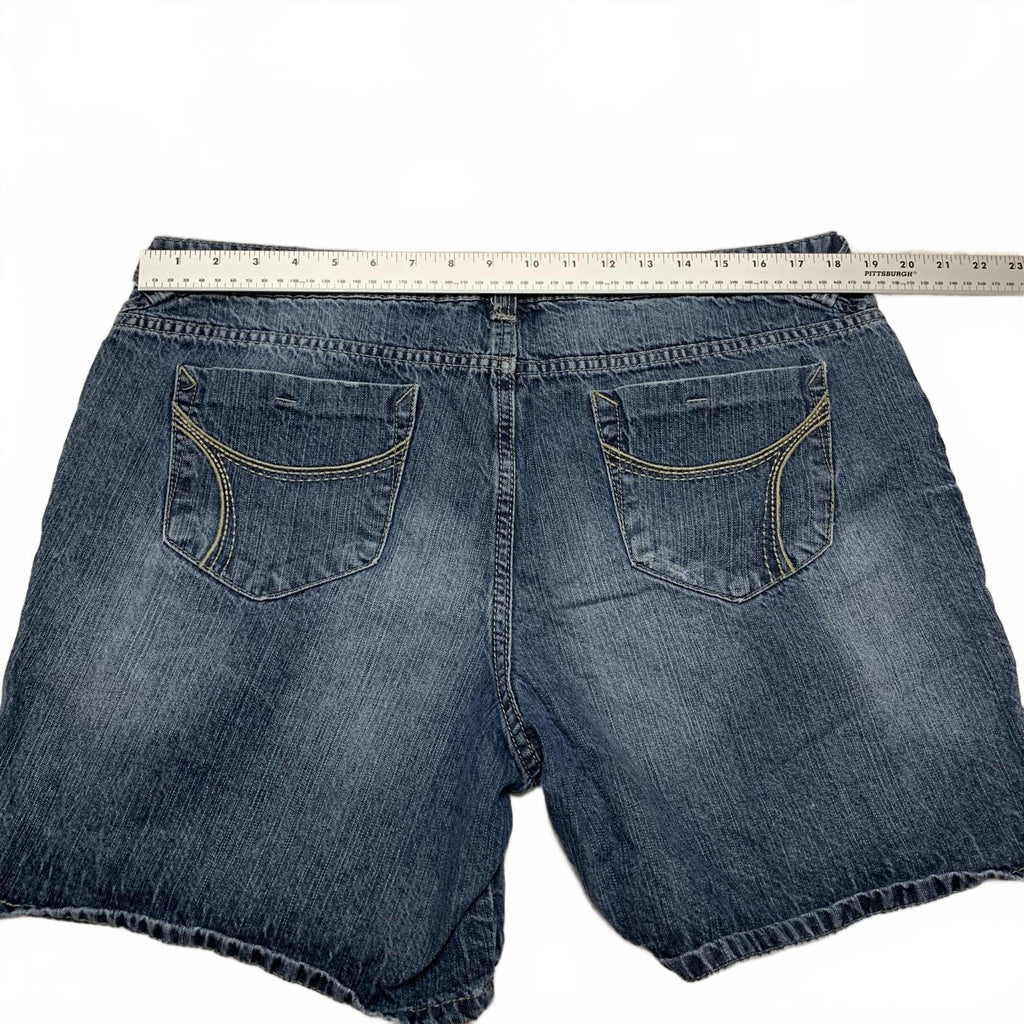 Pantalones cortos vaqueros desgastados azules Route 66 para mujer, talla 16, talla 37