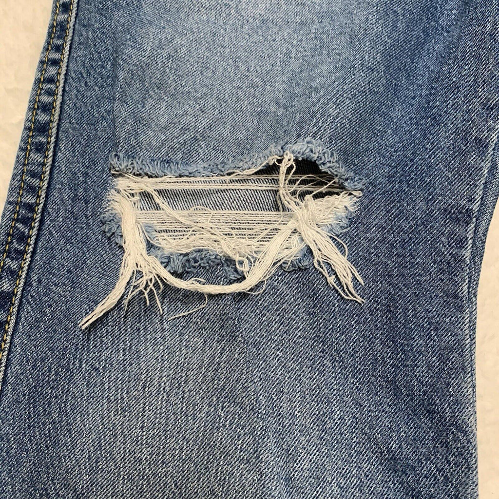 Vaqueros Levi's Premium para mujer, corte acampanado azul, bolsillo con solapa, talla 31/30