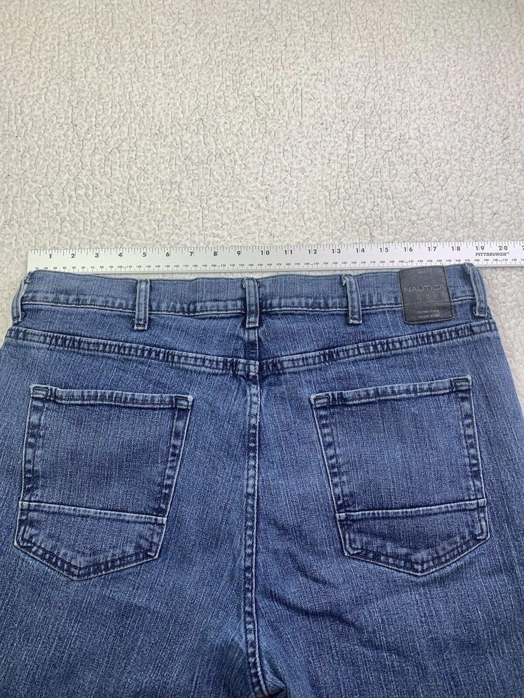 Nautica Jeans para hombre, talla W38 32L, corte relajado, azul elástico