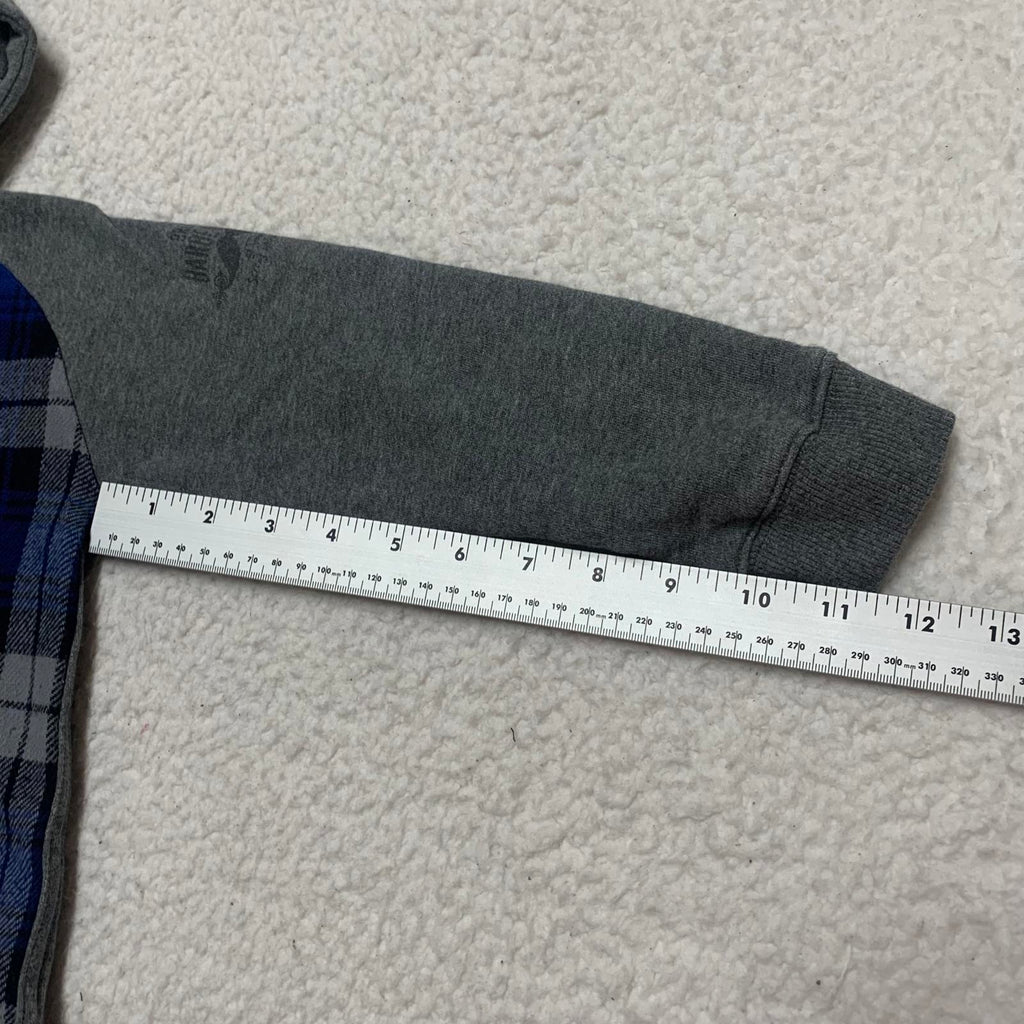 Camisa con capucha de franela azul gris Brums para niños, talla 5, algodón