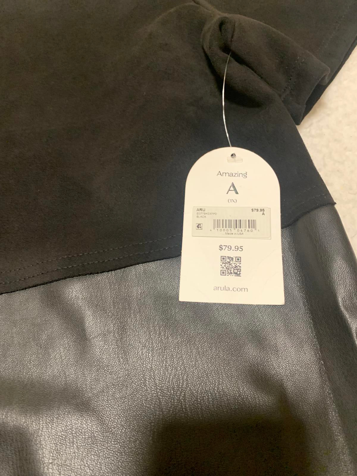 Vestido informal de manga corta con falda de piel sintética Arula para mujer, talla 1X, EE. UU.