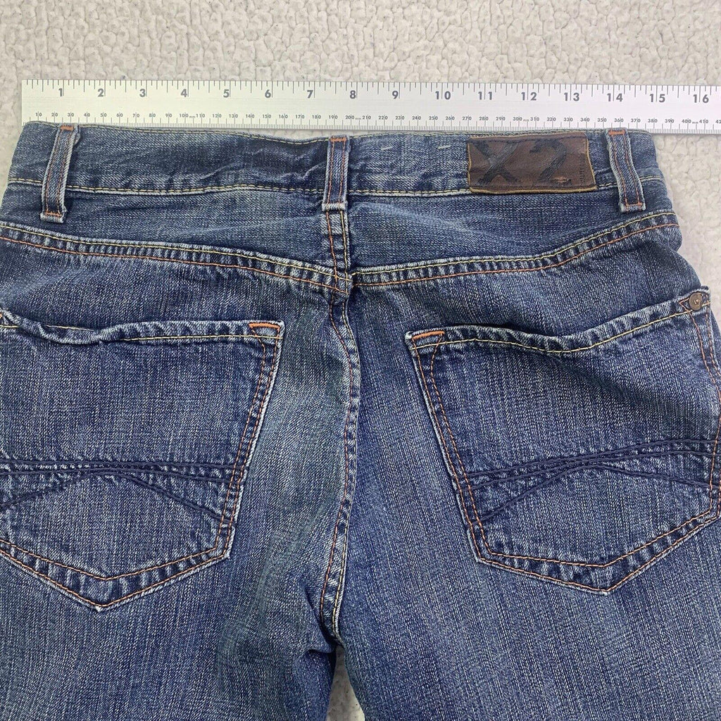 Vaqueros de mezclilla de calidad X2 para hombre, talla W31 L30, corte de bota azul