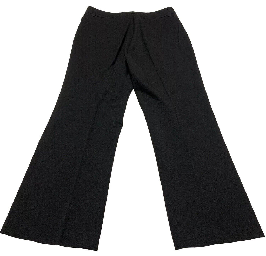 Pantalones de vestir negros Virtue para mujer, talla 12, con trabillas para cinturón y pierna ancha