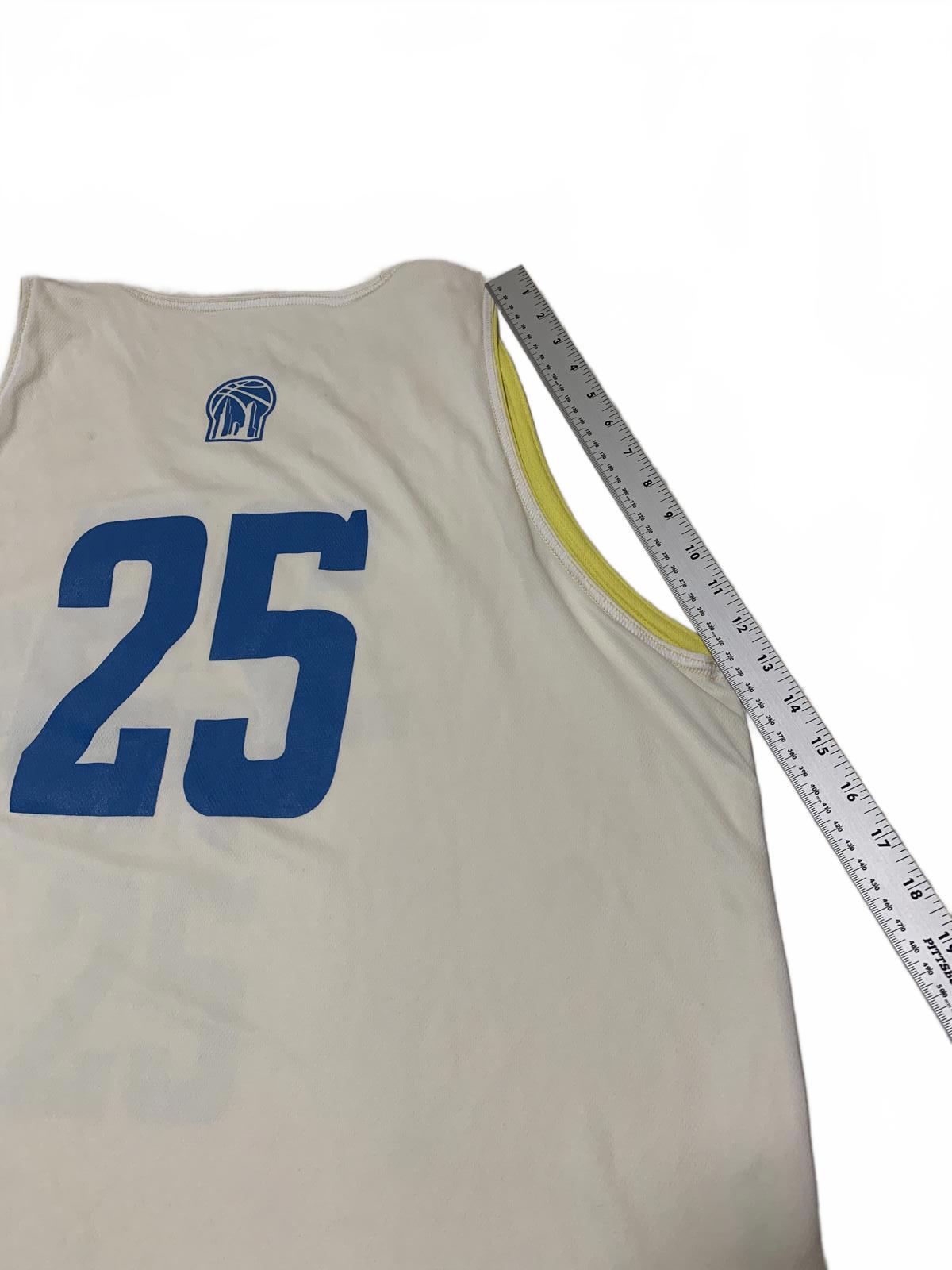 Camiseta sin mangas reversible amarilla y blanca grande para hombre de BasketBall City, número 25