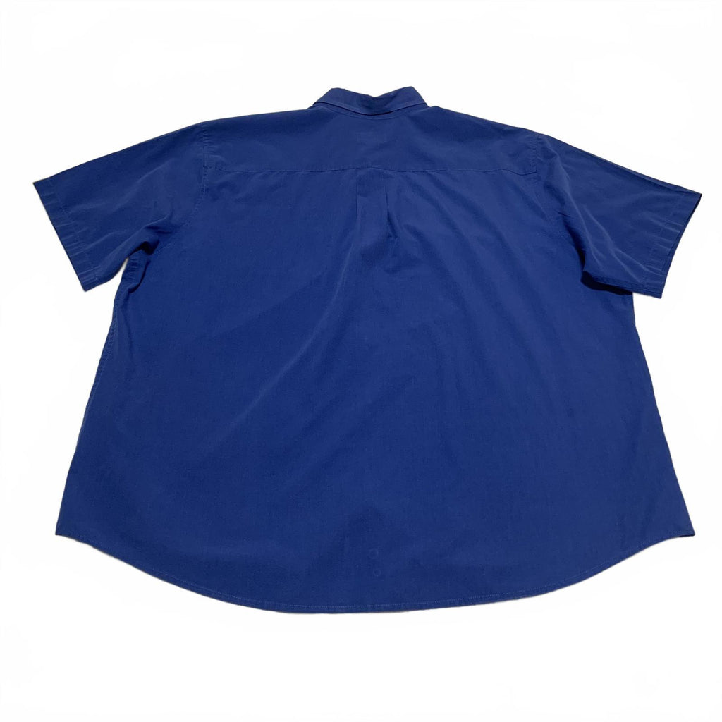 Camisa de manga corta azul con botones, edición básica, talla 2XL para hombre