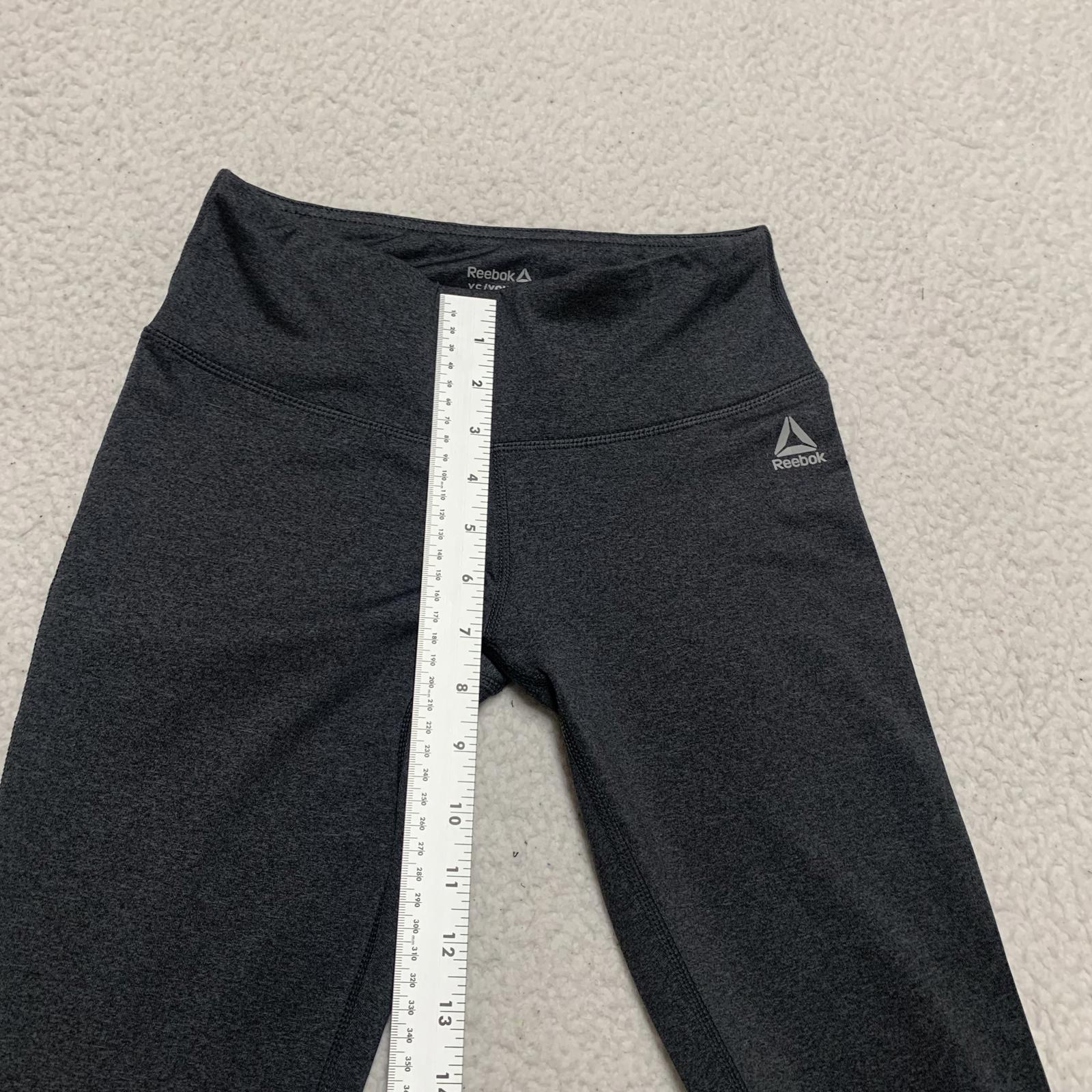 Leggings deportivos Reebok para mujer, talla XS, color gris y negro