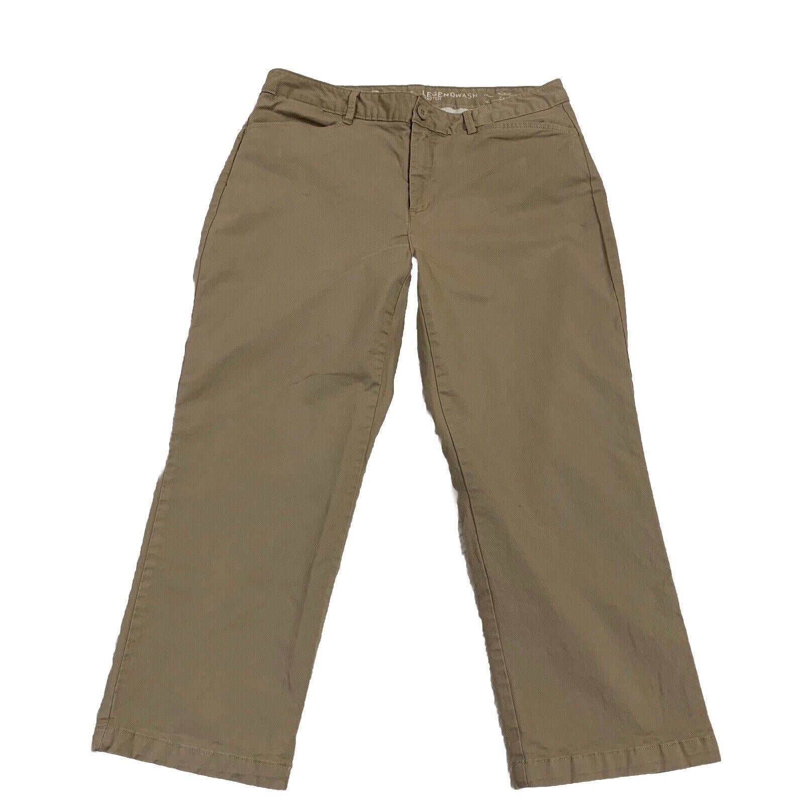 Pantalones Eddie Bauer para mujer, talla 12, caqui, corte recto, estilo chino, ancho 33,5 x 23,5 L