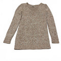 Suéter de punto beige melocotón LOFT para mujer, talla XS, acogedor, capa de otoño, mangas largas