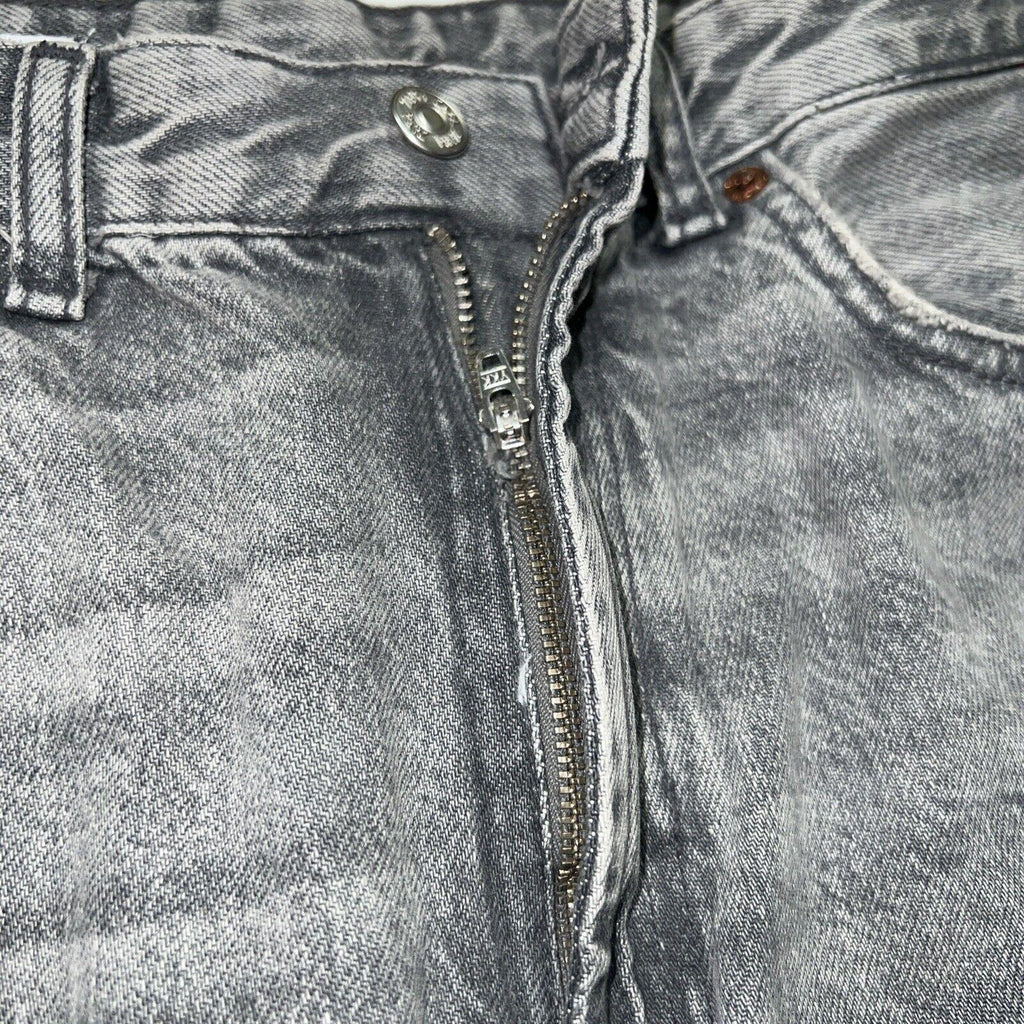 Vaqueros Zara para mujer, talla 6, denim gris, corte cropped con bordes deshilachados