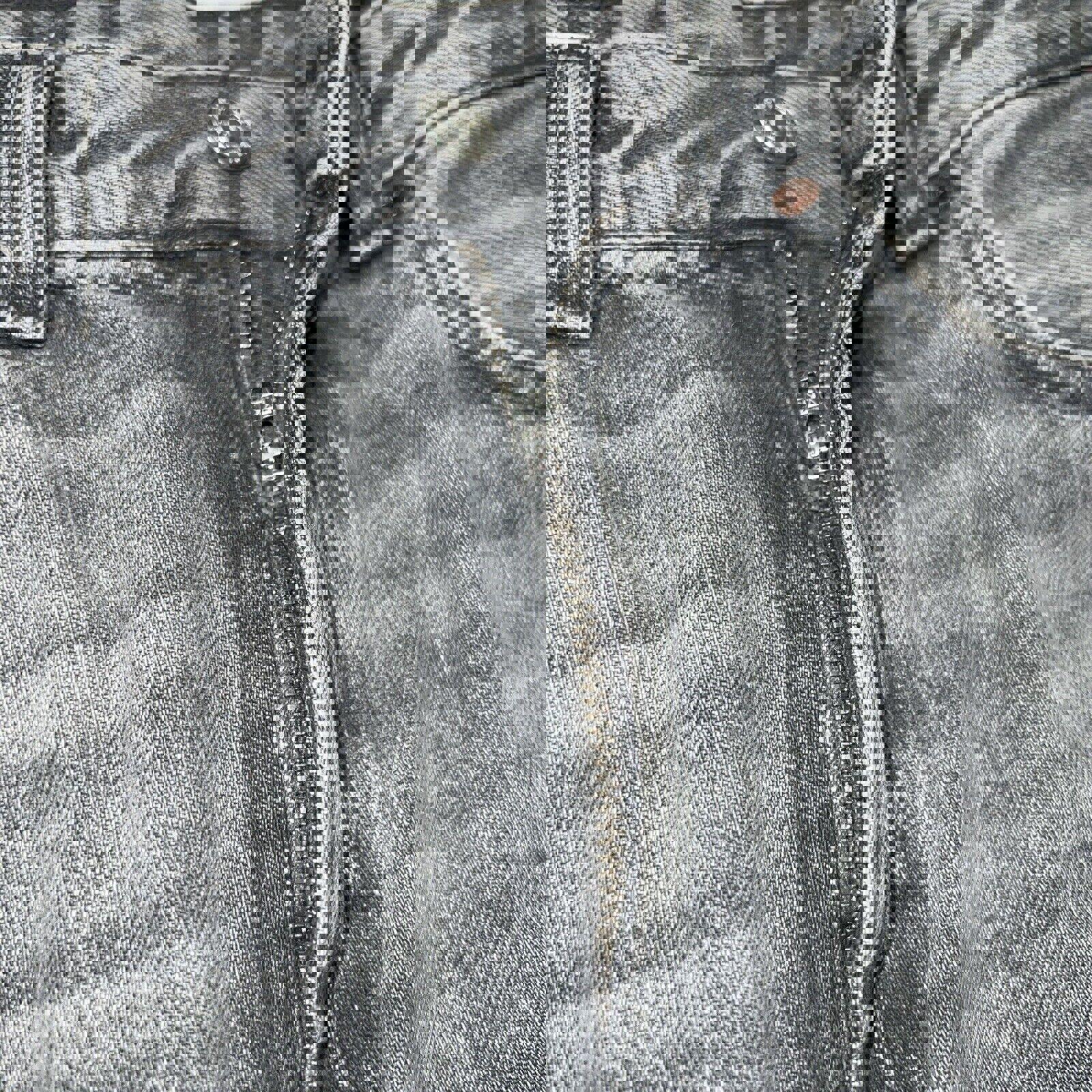 Vaqueros Zara para mujer, talla 6, denim gris, corte cropped con bordes deshilachados