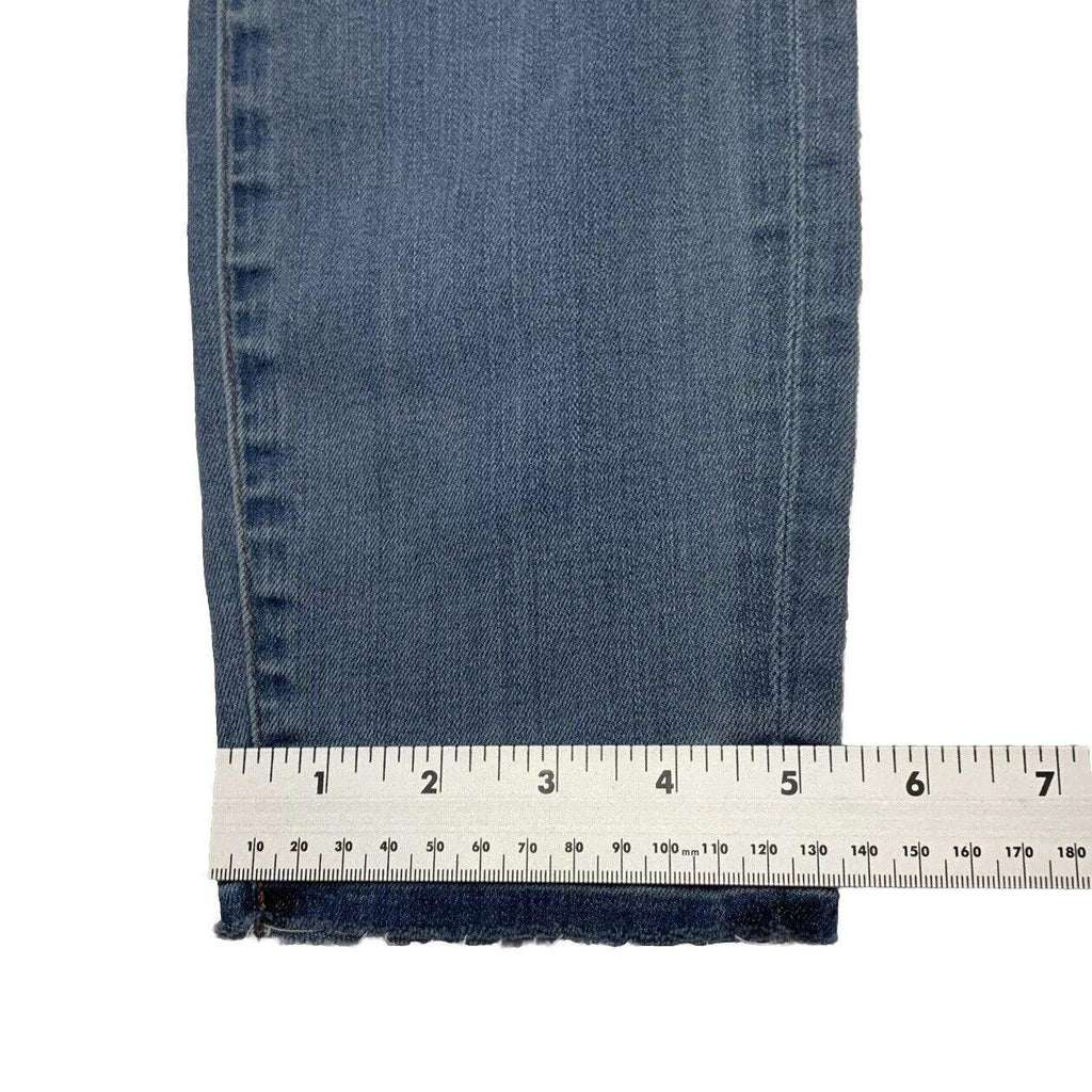 Vaqueros J. Crew para mujer, talla 27, lavado azul claro, pitillo, corte desgastado, dobladillo sin rematar