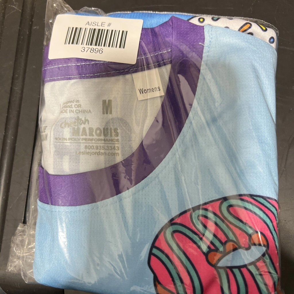 Leslie Jordan Cheetah Marquis Women's  Medium Multicolor Running T-Shirt Top