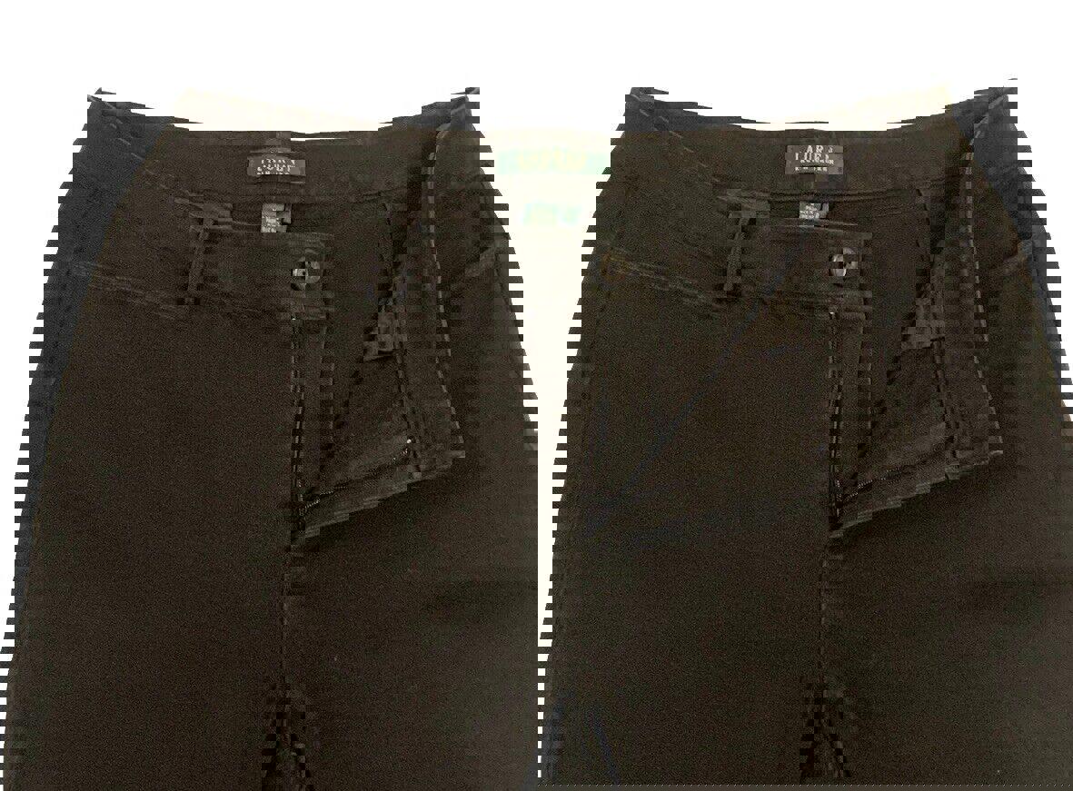 Pantalones chinos Lauren Ralph Lauren para mujer, talla 8, pierna recta, negros