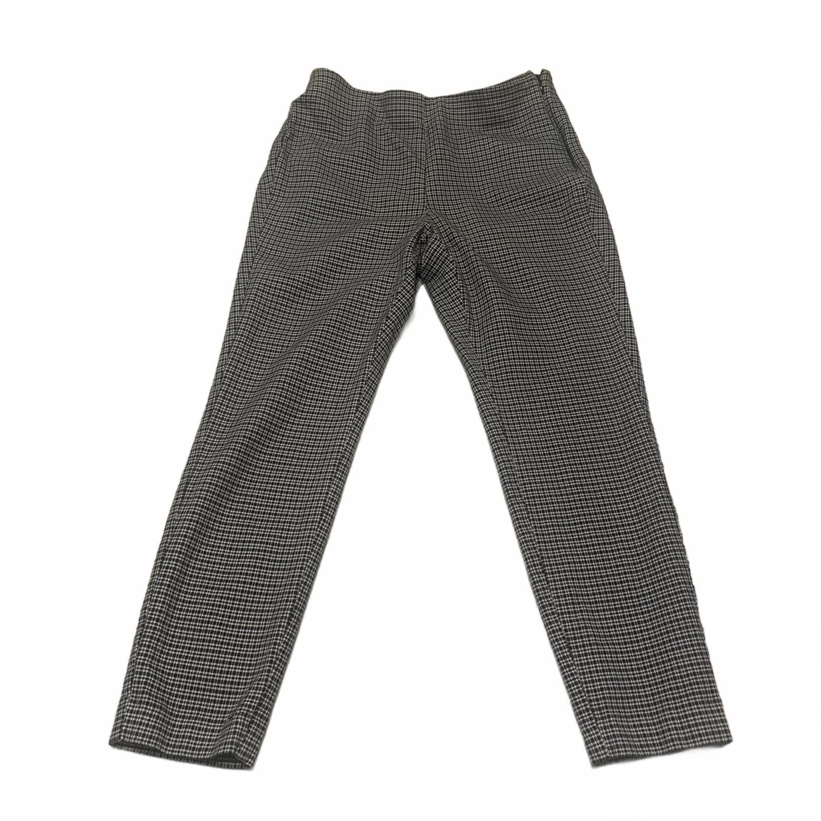 Pantalones de vestir LOFT para mujer, talla 8, estampado a cuadros blanco y negro, ajustados y con curvas