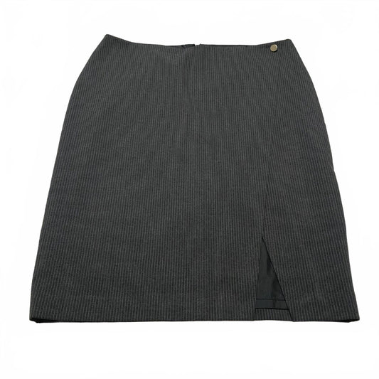 Vintage Marc New York Marc Andrew Womens Sz 12 Gray Pinstriped Skirt Side Slit