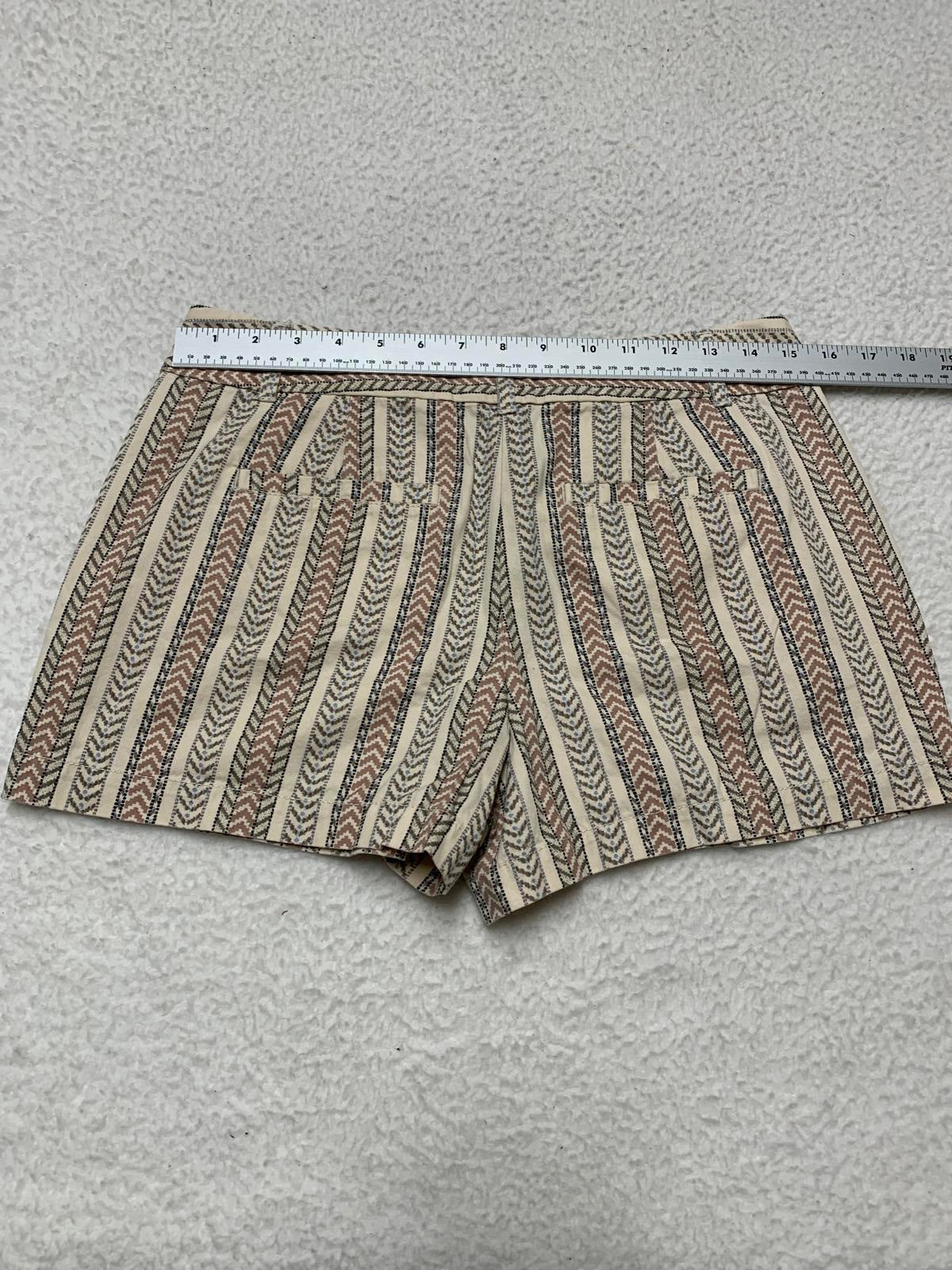 Pantalones cortos LOFT de rayas verticales beige neutro para mujer, talla 2, talla 30,5, India