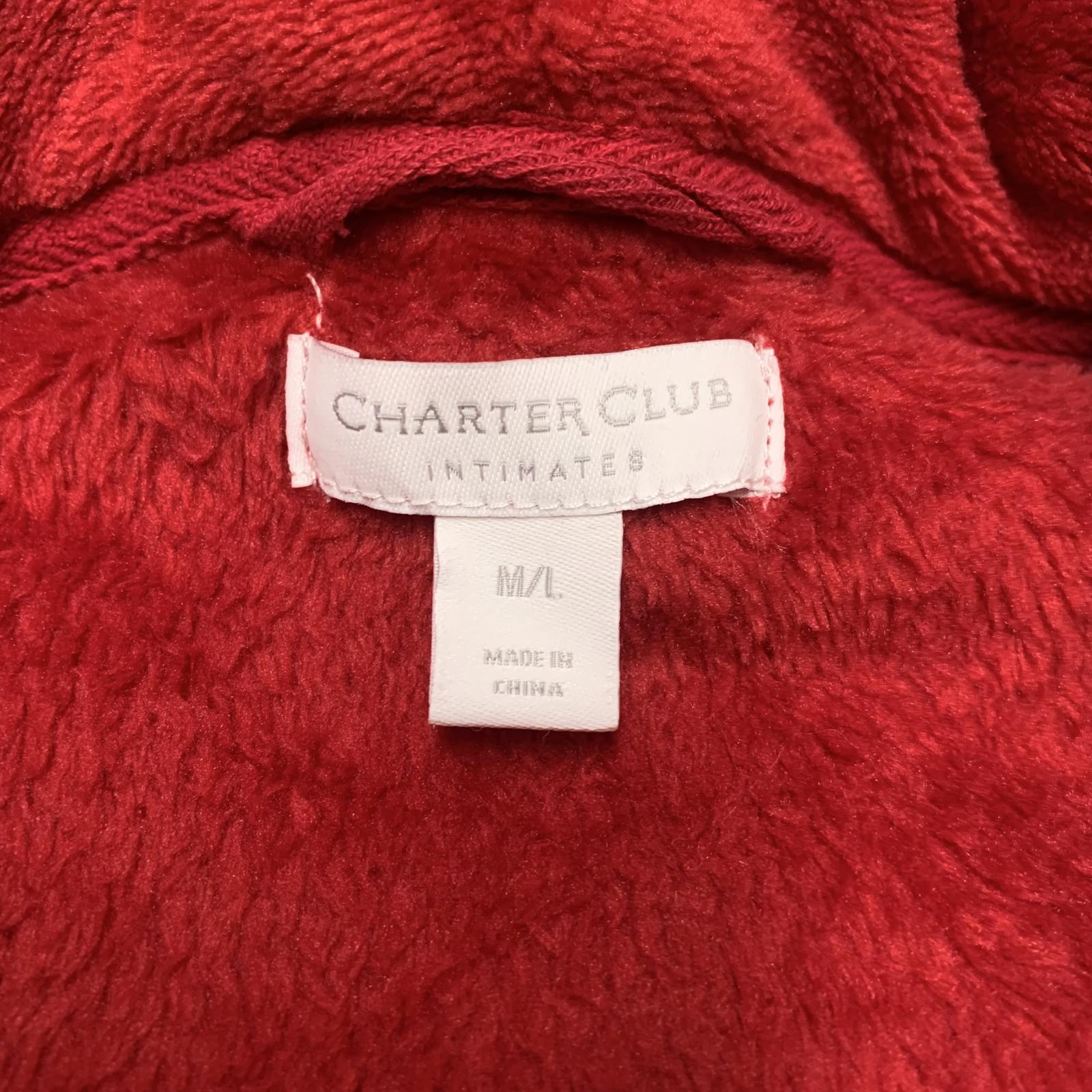 Bata de polar roja Charter Club Intimates para mujer, talla M/L