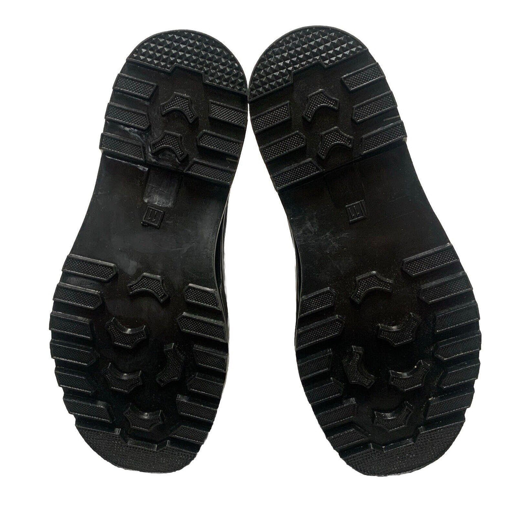 DEW Rubber Sole Rain Women's Boots Sz 11 Shiny Black Ankle Height Buckle Pull-on