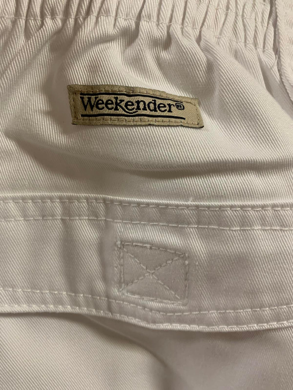 Pantalones cortos cargo de mezclilla blanca Weekender para hombre, talla 42, talla 39, para exteriores