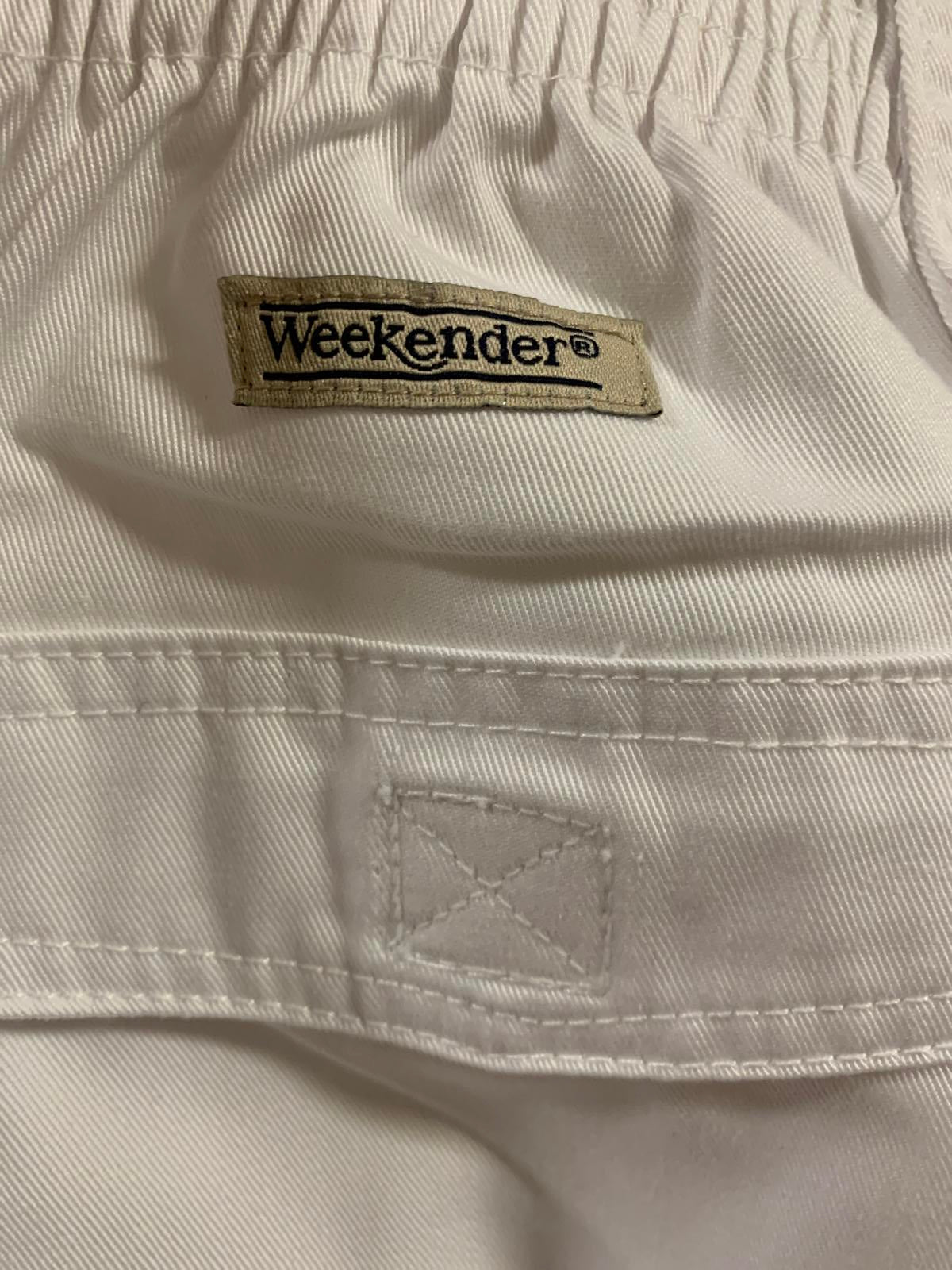 Pantalones cortos cargo de mezclilla blanca Weekender para hombre, talla 42, talla 39, para exteriores