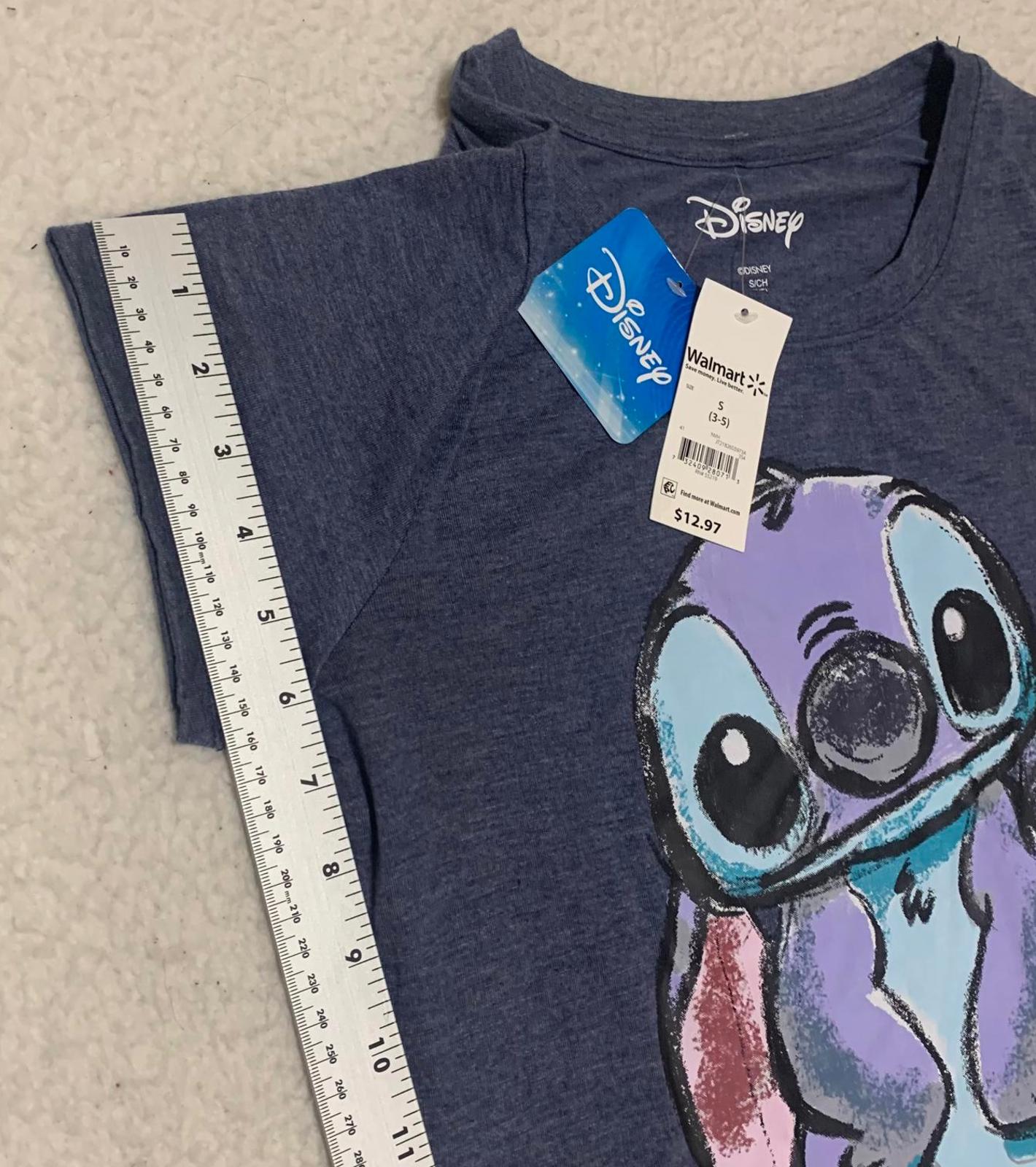 Camiseta con estampado de Stitch de Disney para niñas adolescentes, talla pequeña (3-5)