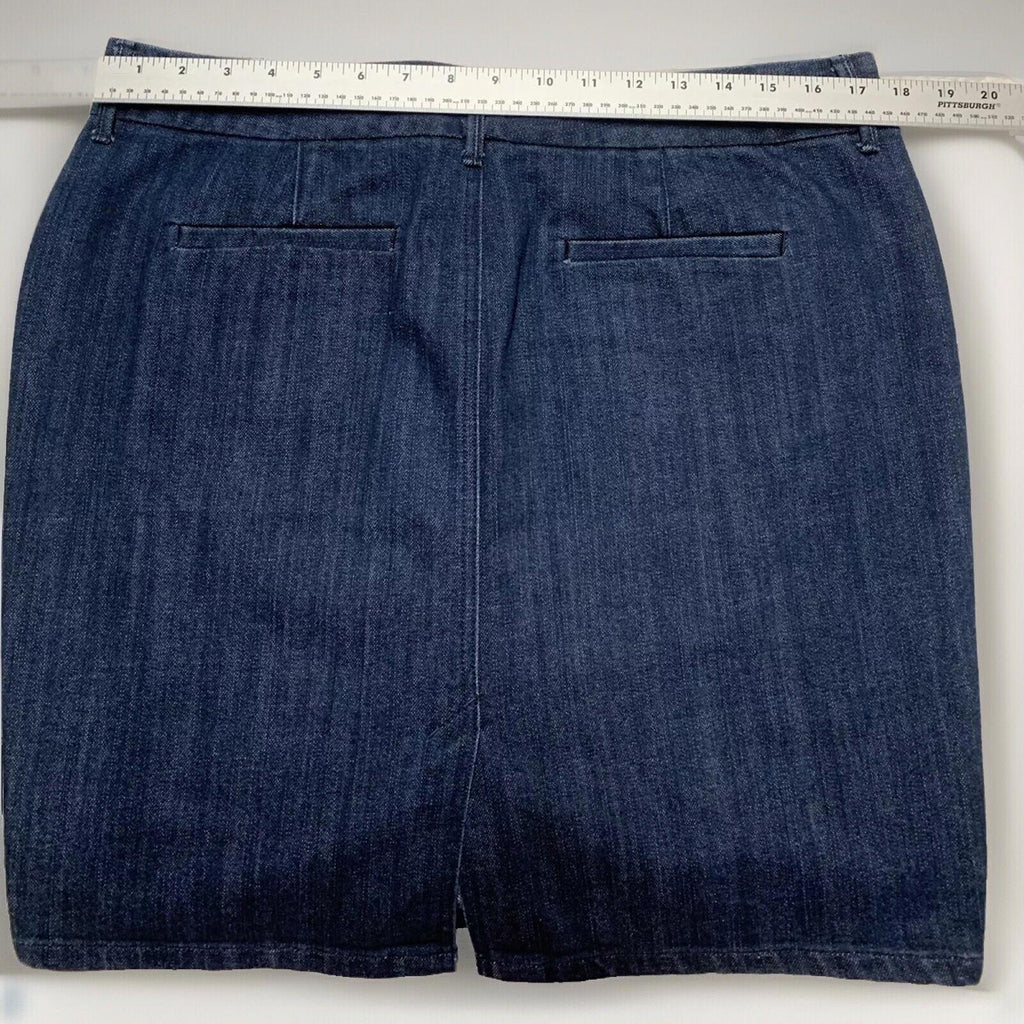 Falda de mezclilla azul oscuro para mujer, talla 12, con bolsillo, corte tubo, elástica y abertura, de Old Navy