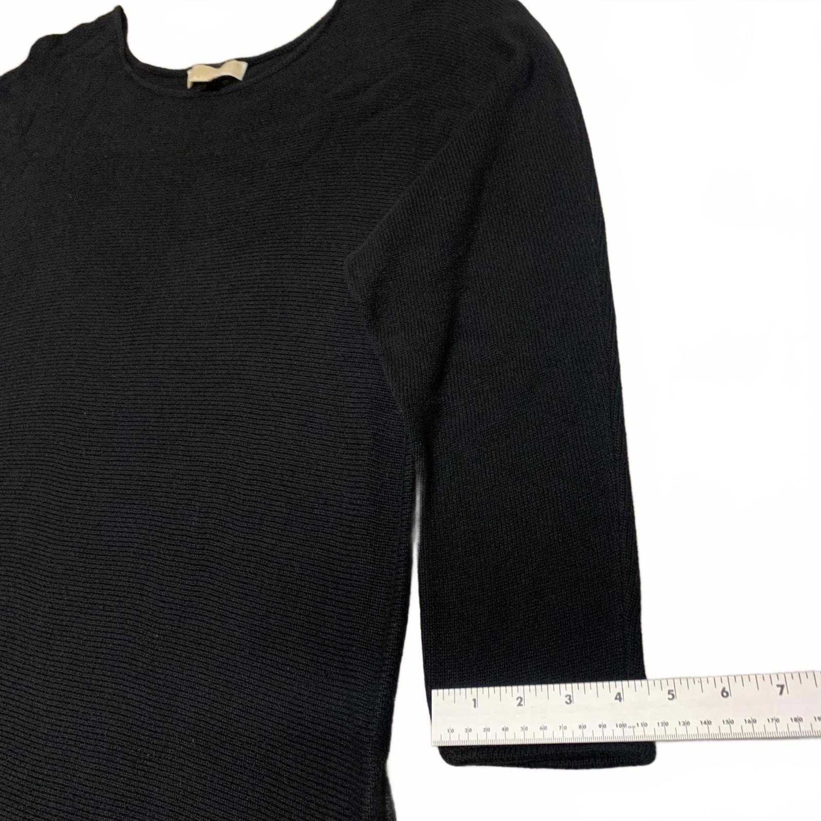 Suéter tipo túnica de punto Michael Kors para mujer, talla grande 1X, color negro, con dobladillo alto y bajo