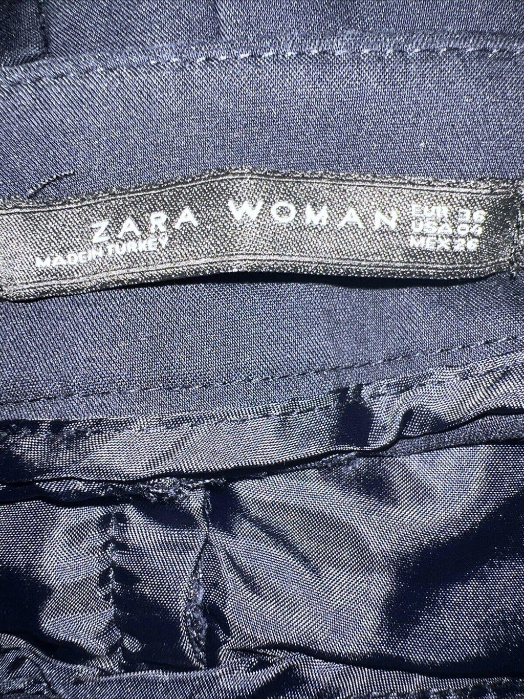 Pantalones de vestir Zara para mujer, talla 4, azul marino oscuro, pierna recta