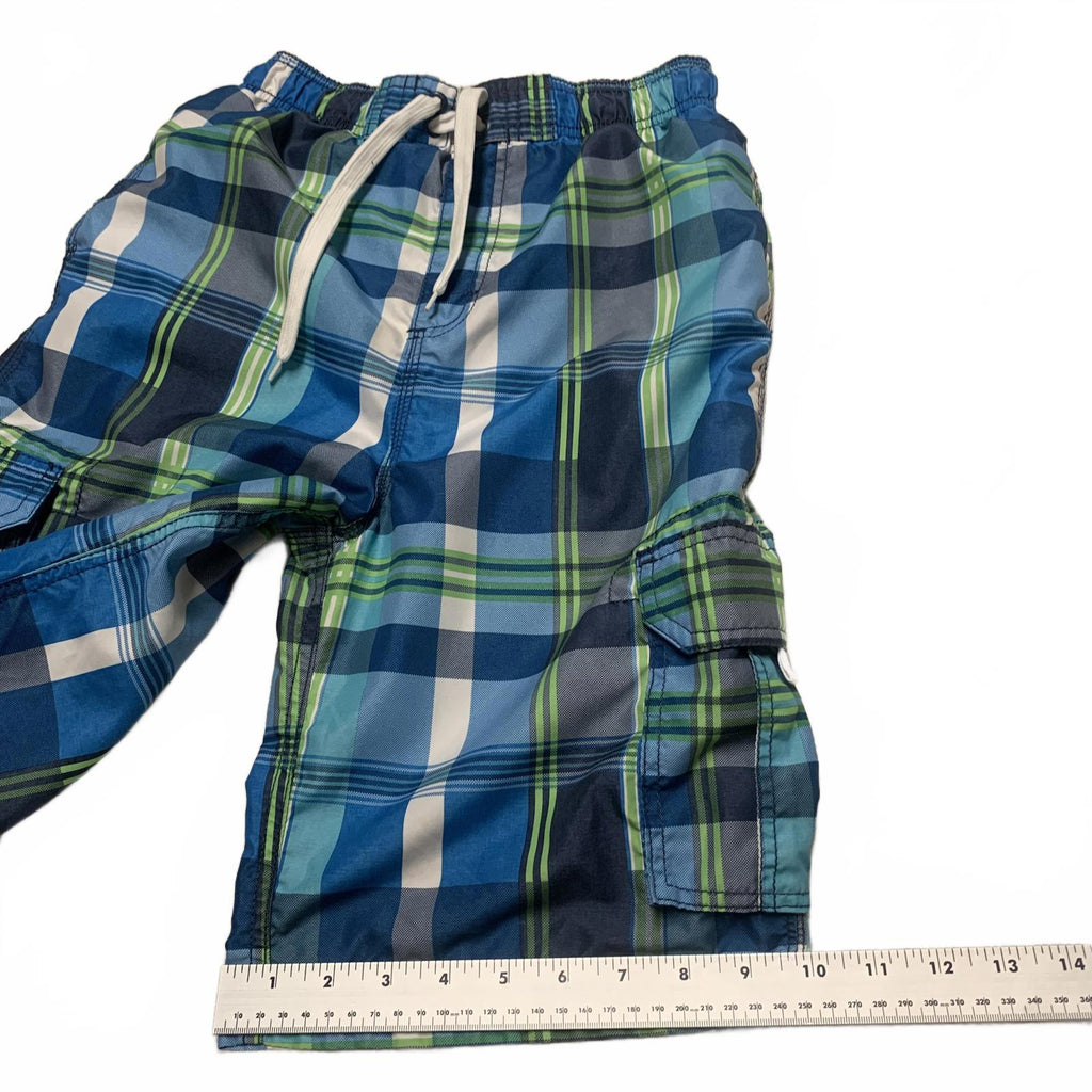 Bañador Kanu Surf para niño, talla L (14-16), a cuadros, azul y verde