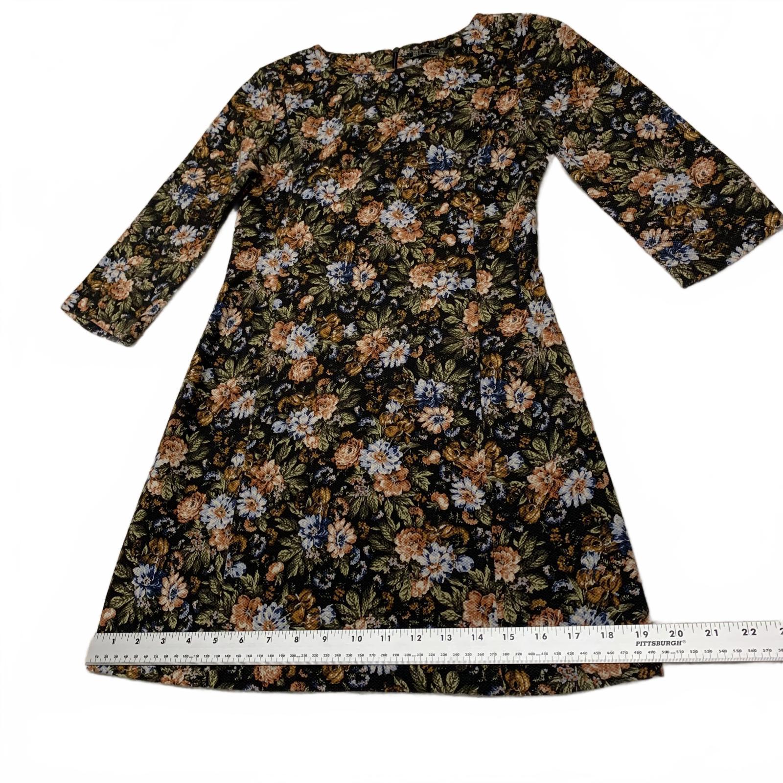 Vestido floral Zara Trafaluc para mujer, talla S, manga larga, estilo retro Y2K
