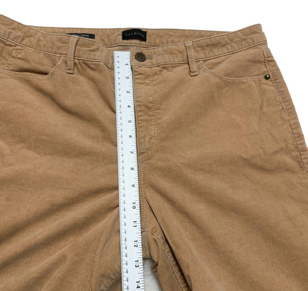 Pantalones Jegging Talbots de pana color canela para mujer, talla 14, con curvas