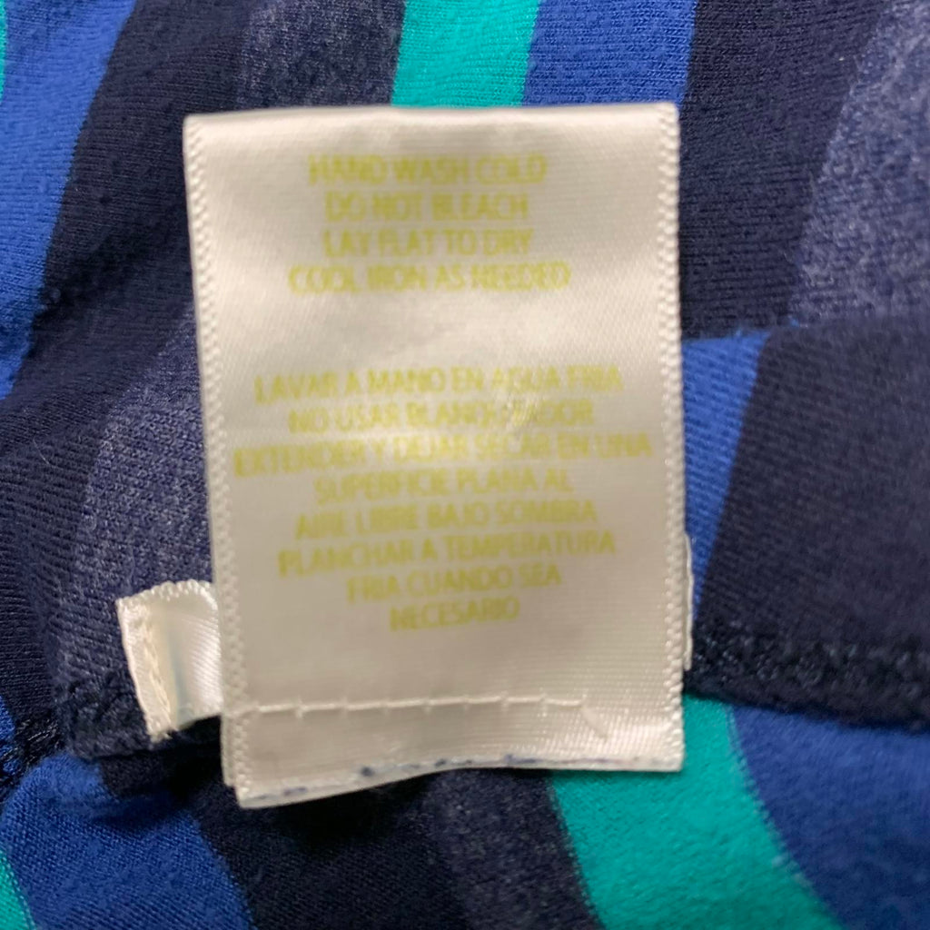 Falda midi convertible a vestido vintage Matty M para mujer, talla S, azul y verde a rayas