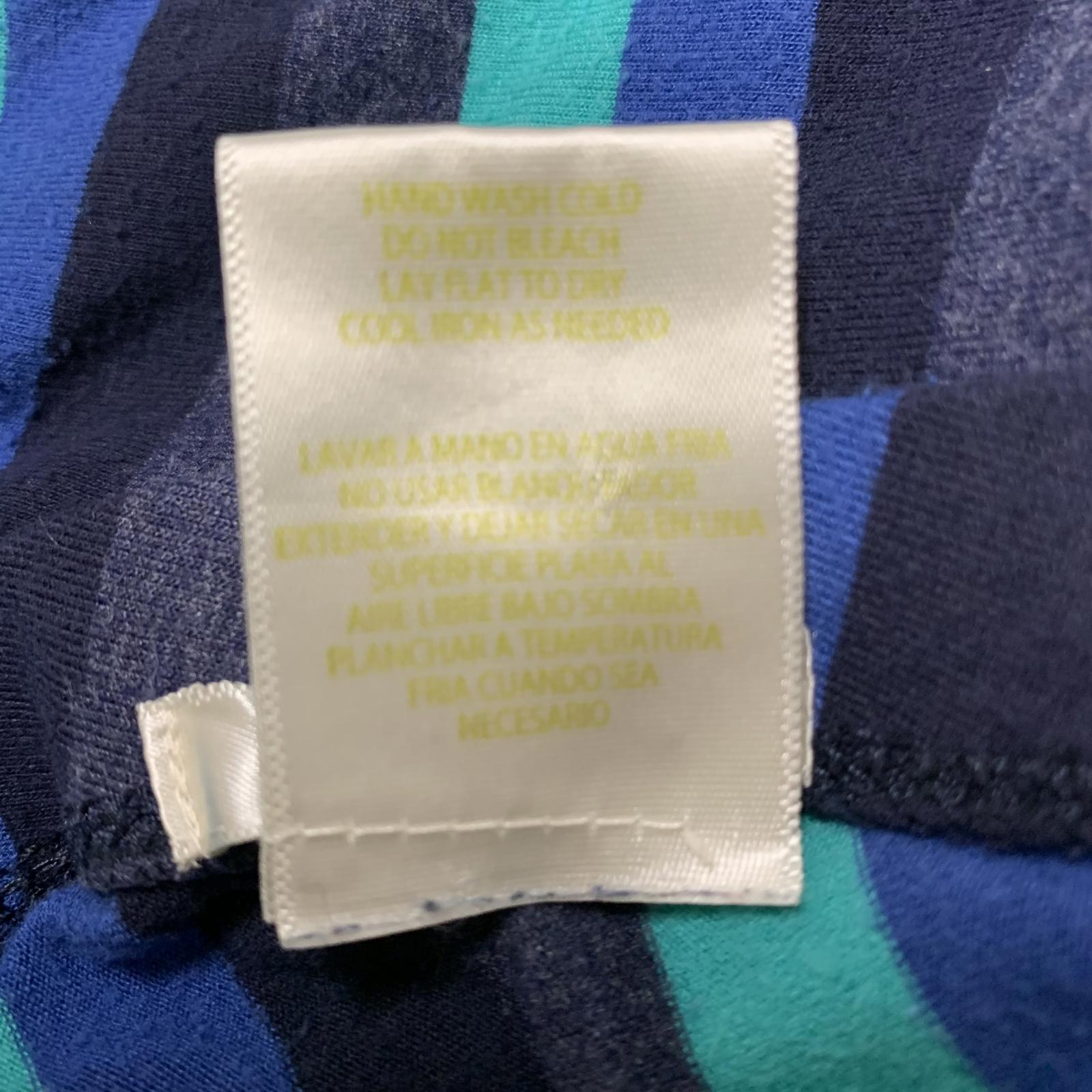 Falda midi convertible a vestido vintage Matty M para mujer, talla S, azul y verde a rayas