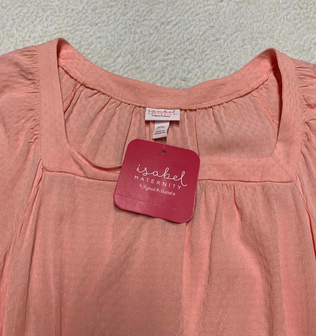 Camisa campesina rosa melocotón talla XXL para mujer de Isabel Maternity