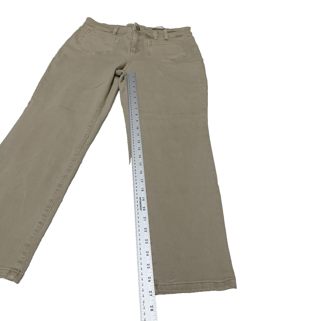 Vaqueros Nic+Zoe para mujer, talla 32, color tostado, con parche en el bolsillo delantero, color beige