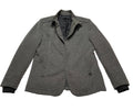 Zara Man buckle High Collar  Coat Size 42 Herringbone Gray Made in Turkey