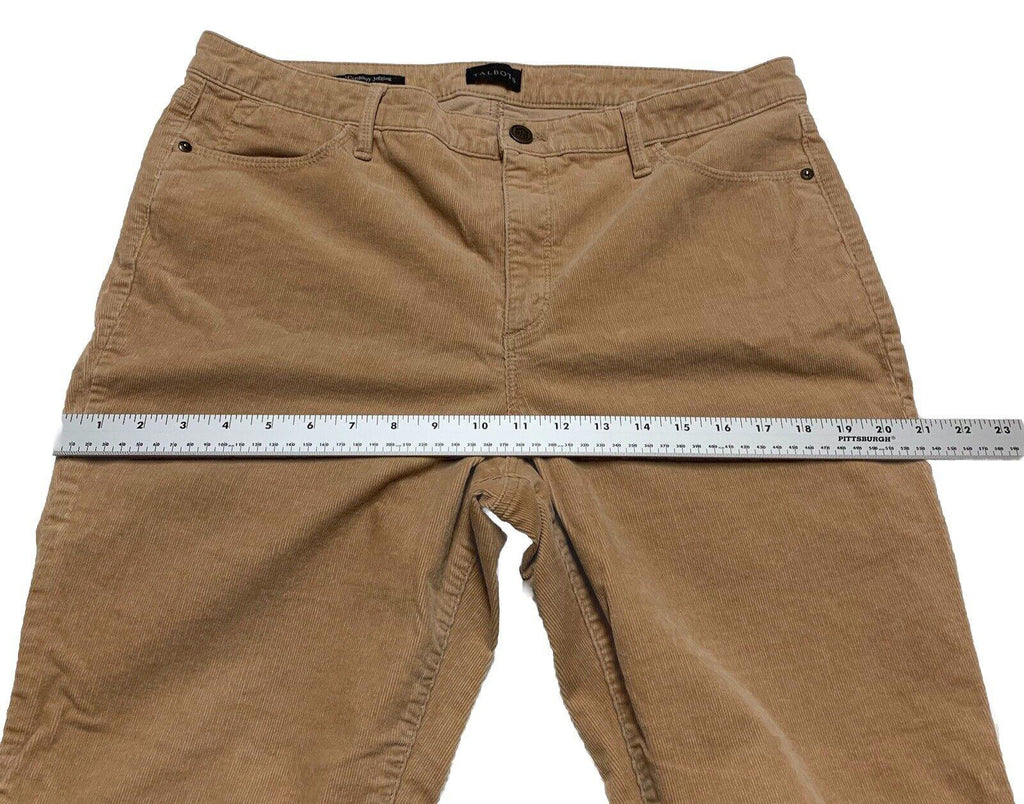 Pantalones Jegging Talbots de pana color canela para mujer, talla 14, con curvas