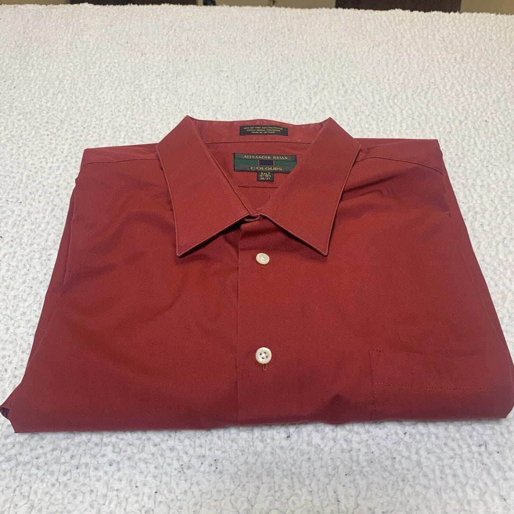 Camisa Alexander Julian 3XLT de manga larga para hombre, color vino tinto
