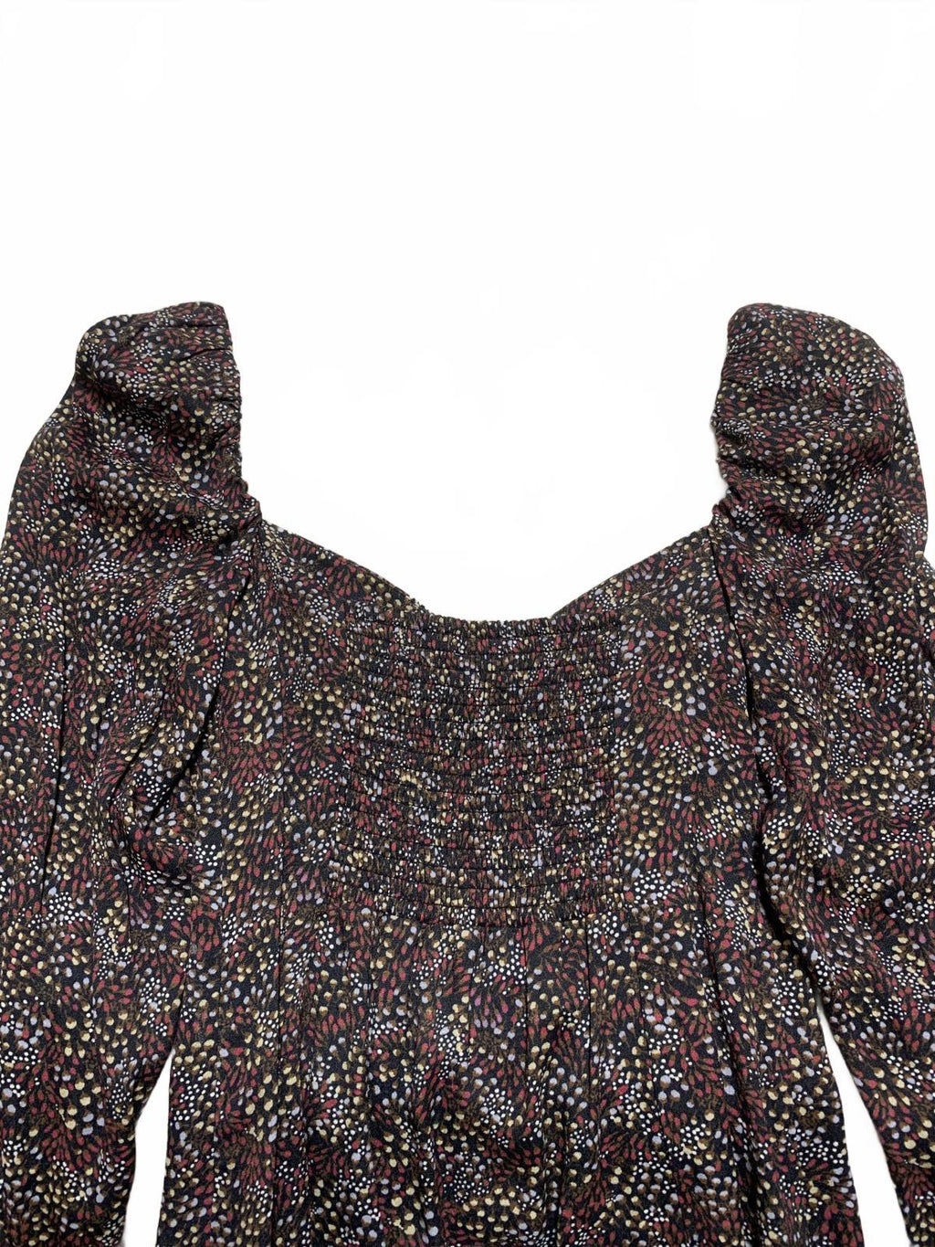 Vestido Wilfred de manga larga con estampado floral y hombros abullonados para mujer, talla 8