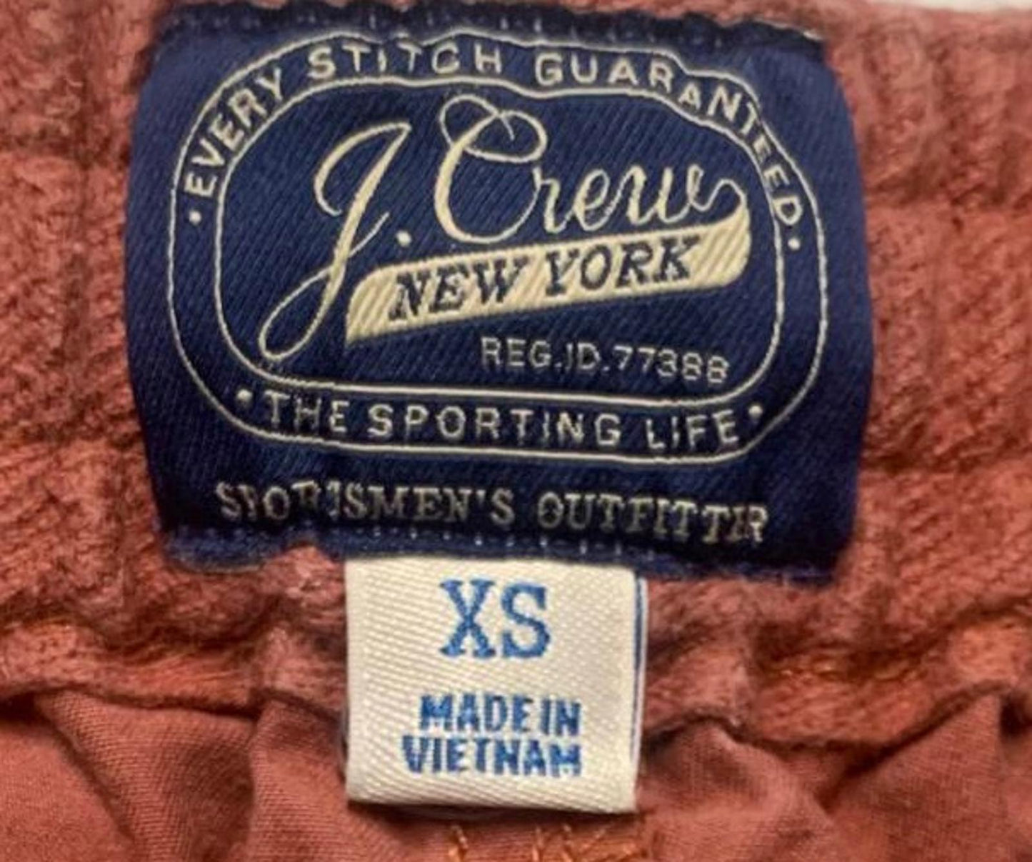 J. Crew Men's XSmall Brick red color Casual Shorts Cotton Pockets W25