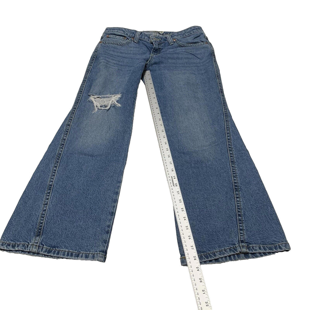 Vaqueros Levi's Premium para mujer, corte acampanado azul, bolsillo con solapa, talla 31/30