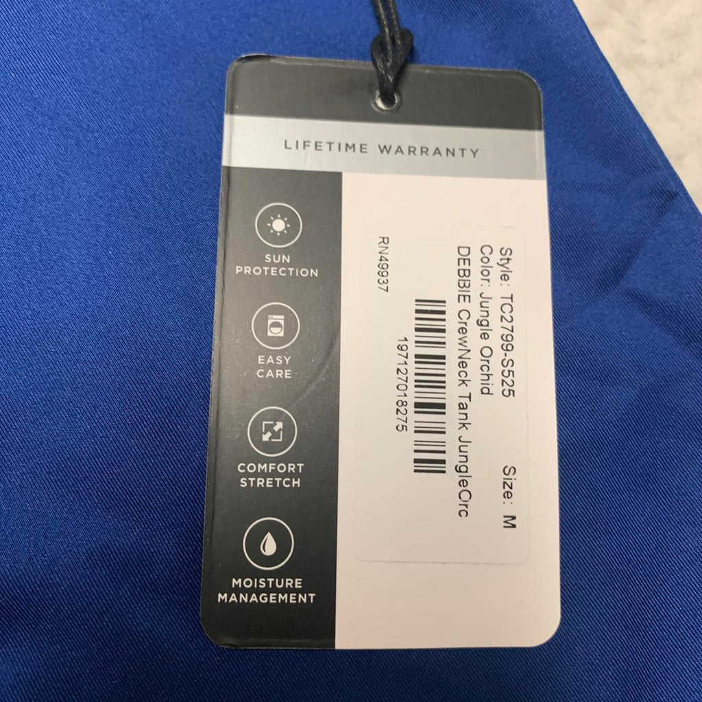 Top elástico sin mangas con estampado floral de jungla azul Debbie para mujer talla M TAIL