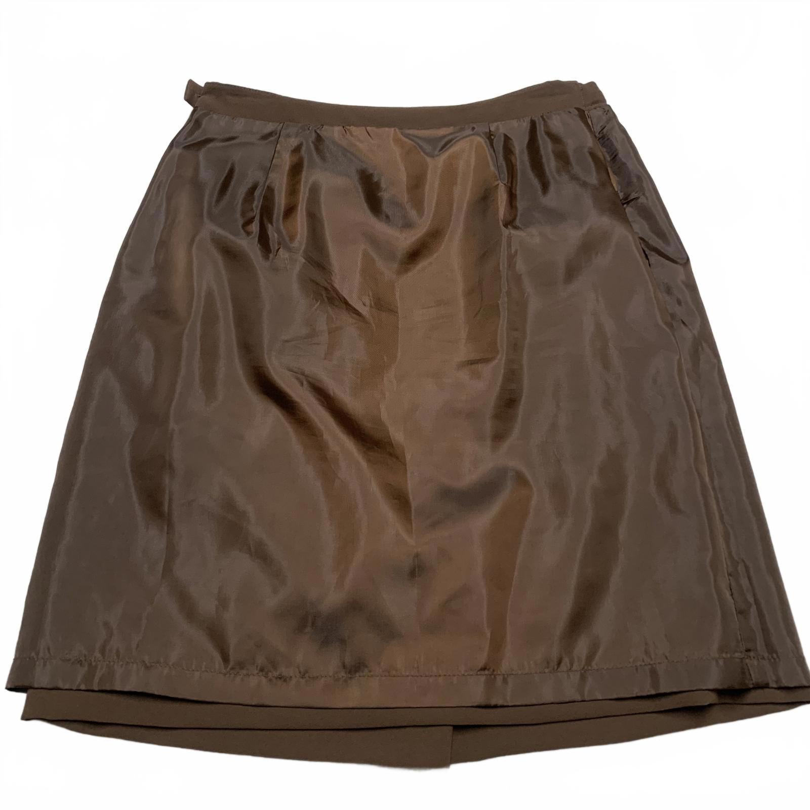 Falda acampanada marrón pequeña Laura Scott para mujer, talla pequeña 8, cintura 28