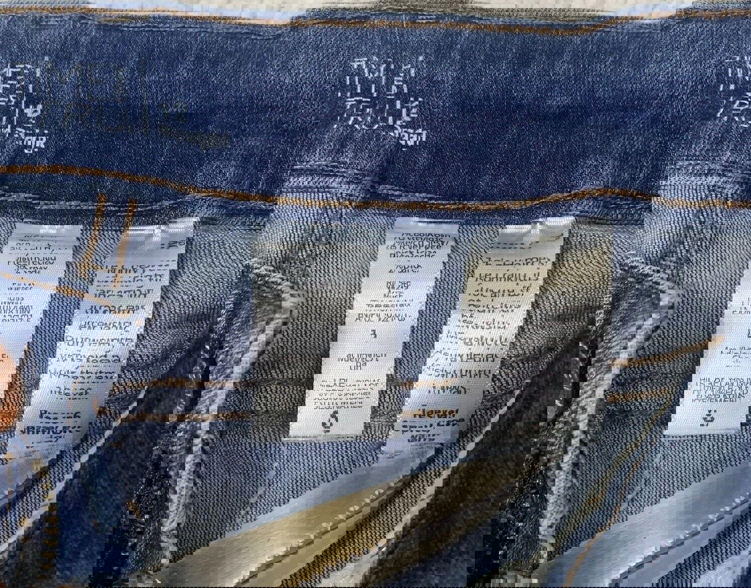 Jeans Time And True para mujer, 12, azul, pierna recta, lavado oscuro