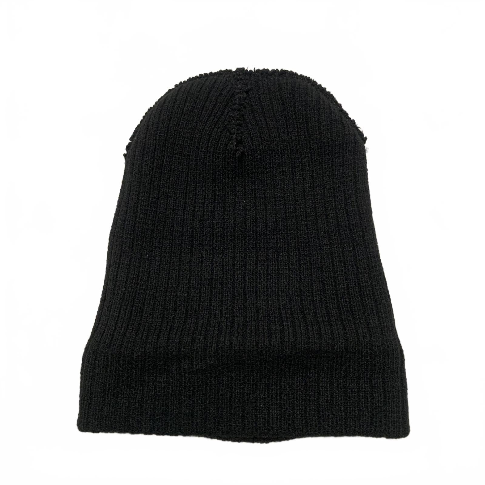 Gorro de punto negro con logotipo