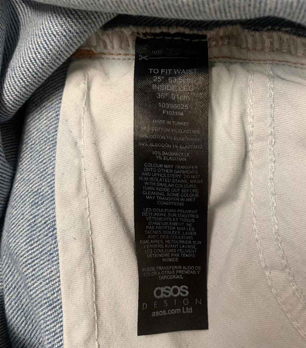 Vaqueros de mujer ASOS DESIGN, talla 25/36, denim azul, cintura alta, 25 x 30,5 (talla real)